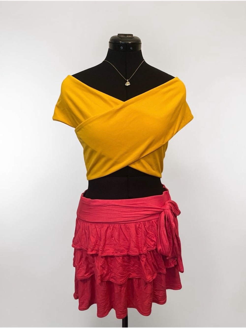 Target Pink Tiered Ruffle Wrap Mini Skirt
